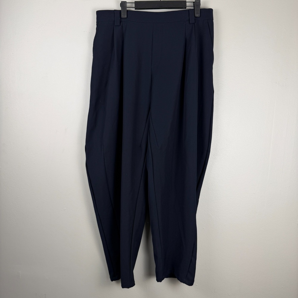 Halara High Brigant Tapered Pants Women's‎ Large Blue Pleated High Rise Stretch